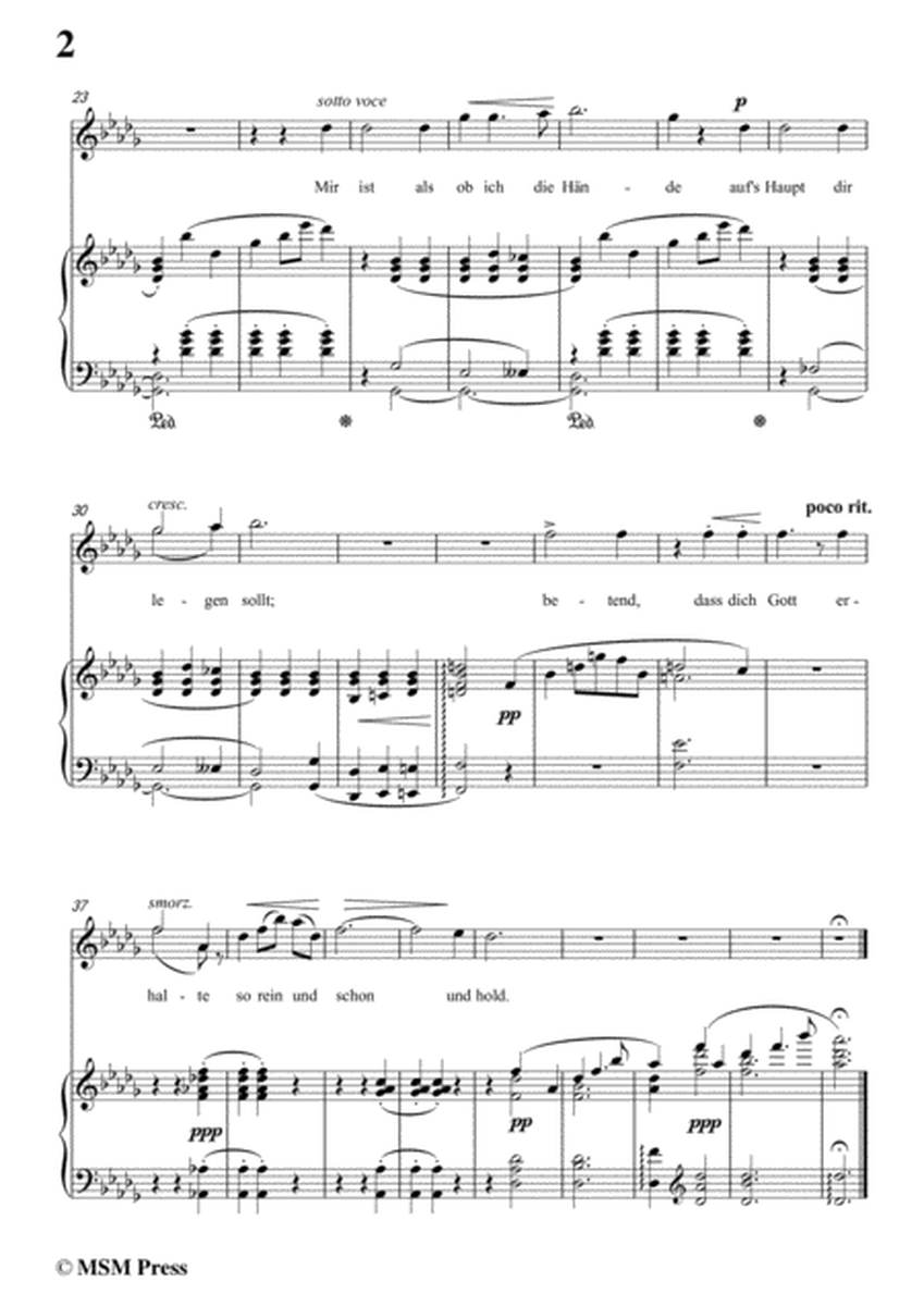 Liszt-Du bist wie eine blume in D flat Major,for Voice and Piano image number null