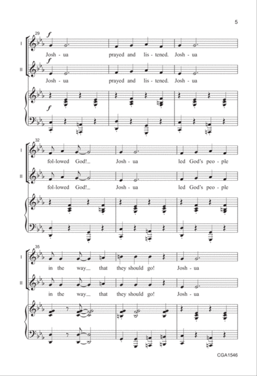 Joshua! Joshua! 2-Part scores gallery preview page 5