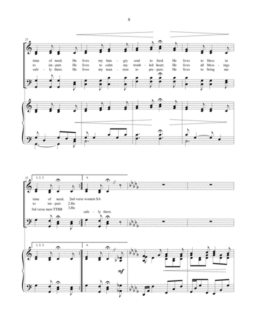 I Know That My Redeemer Lives (to the music of Sweet Hour of Prayer) - SATB choir with piano accompa image number null