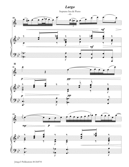 Bach: Largo from Concerto BWV 1056 for Soprano Sax & Piano image number null