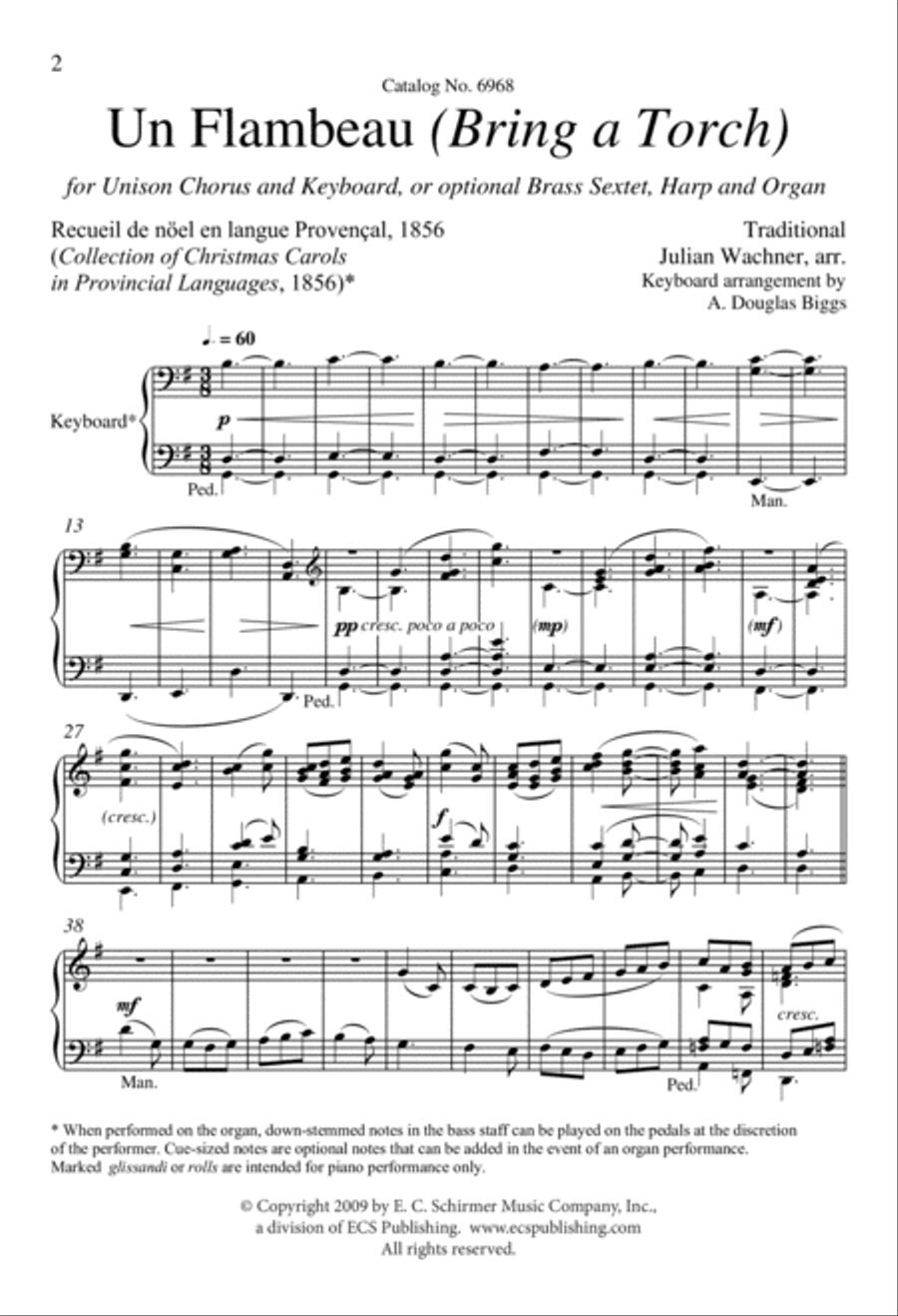 Un Flambeau: (Bring a Torch) Unison Choir scores gallery preview page 2