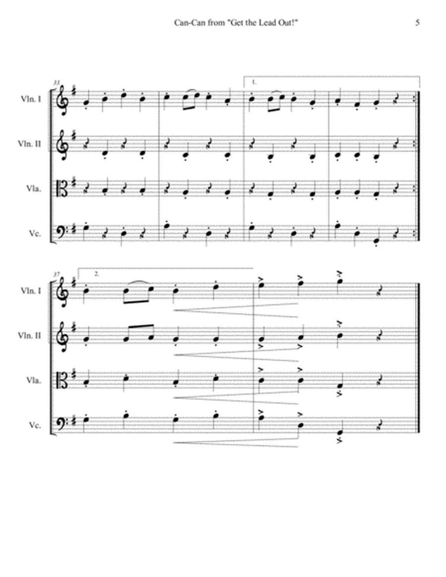 Can-Can from "Get the Lead Out!" - String Quartet image number null