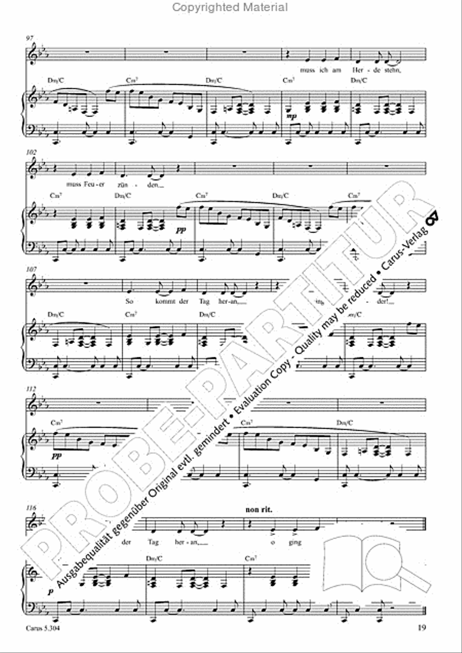 Schindler: Rosenzeit. Ein Liederzyklus uber die Liebe. Chansons fur Singstimme und Klavier Piano scores gallery preview page 20