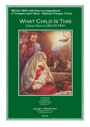 Book cover for What Child Is This (Green Sleeves) - Brass Trio with Piano Accompaniment - Score and Parts PDF