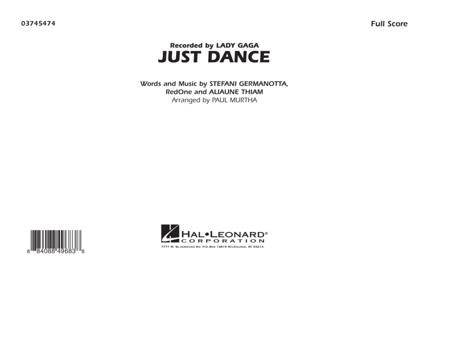 Just Dance - Full Score Score scores gallery preview page 1