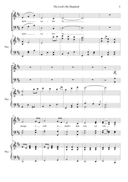 "The Lord's My Shepherd" for SATB Choir with Piano Accompaniment image number null