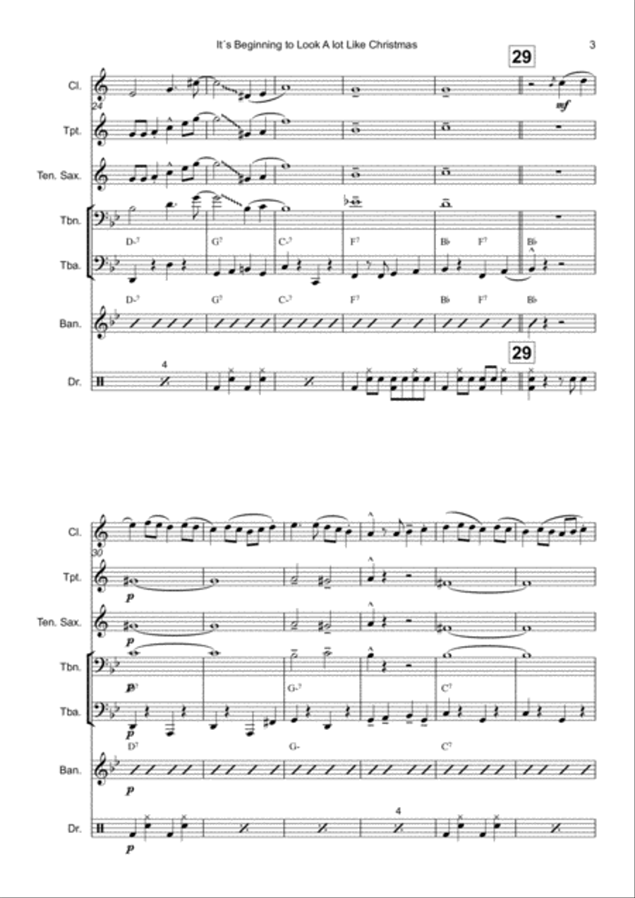 It's Beginning To Look Like Christmas Clarinet scores gallery preview page 3