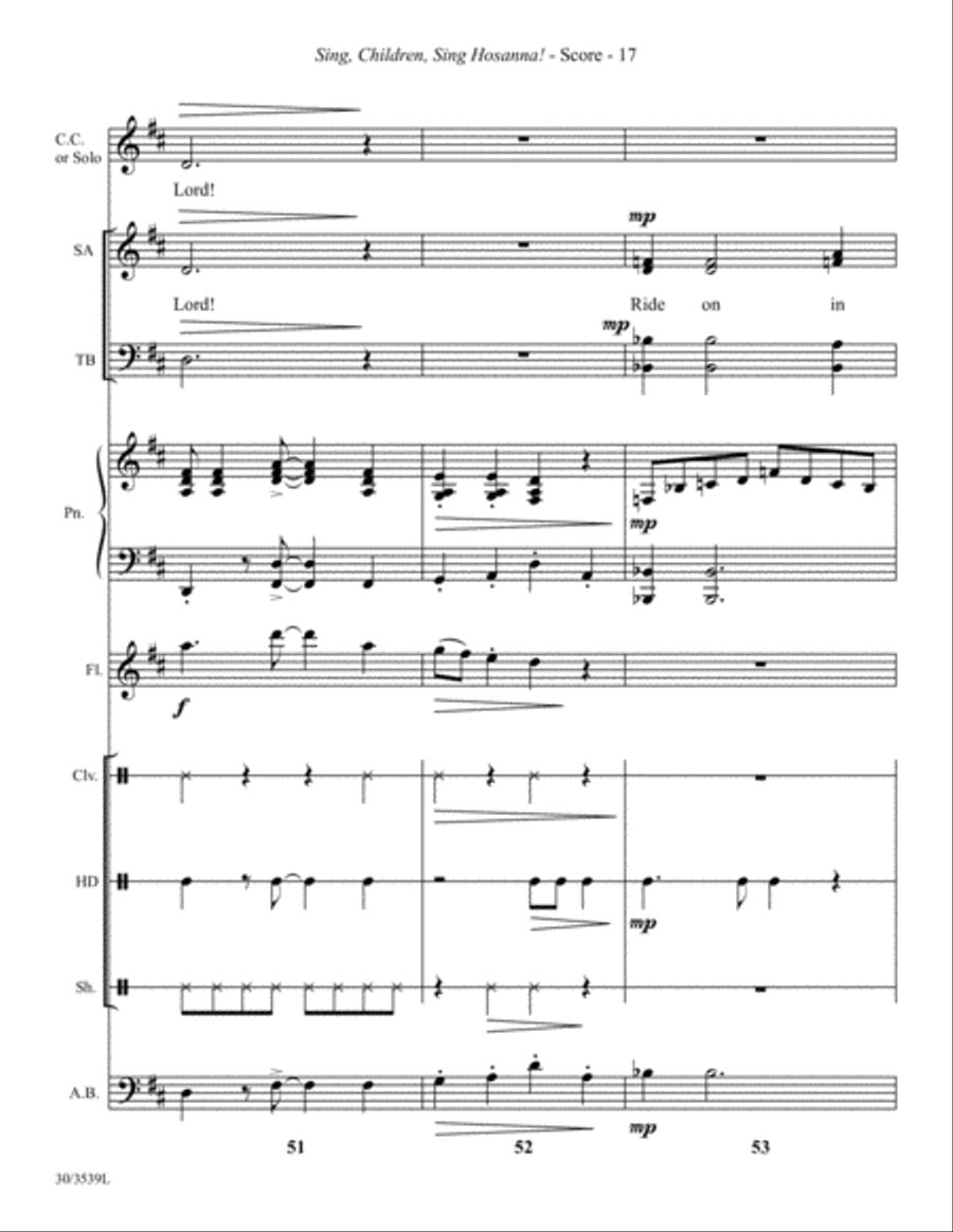 Sing, Children, Sing Hosanna! - Instrumental Ensemble Score and Parts Choir scores gallery preview page 18