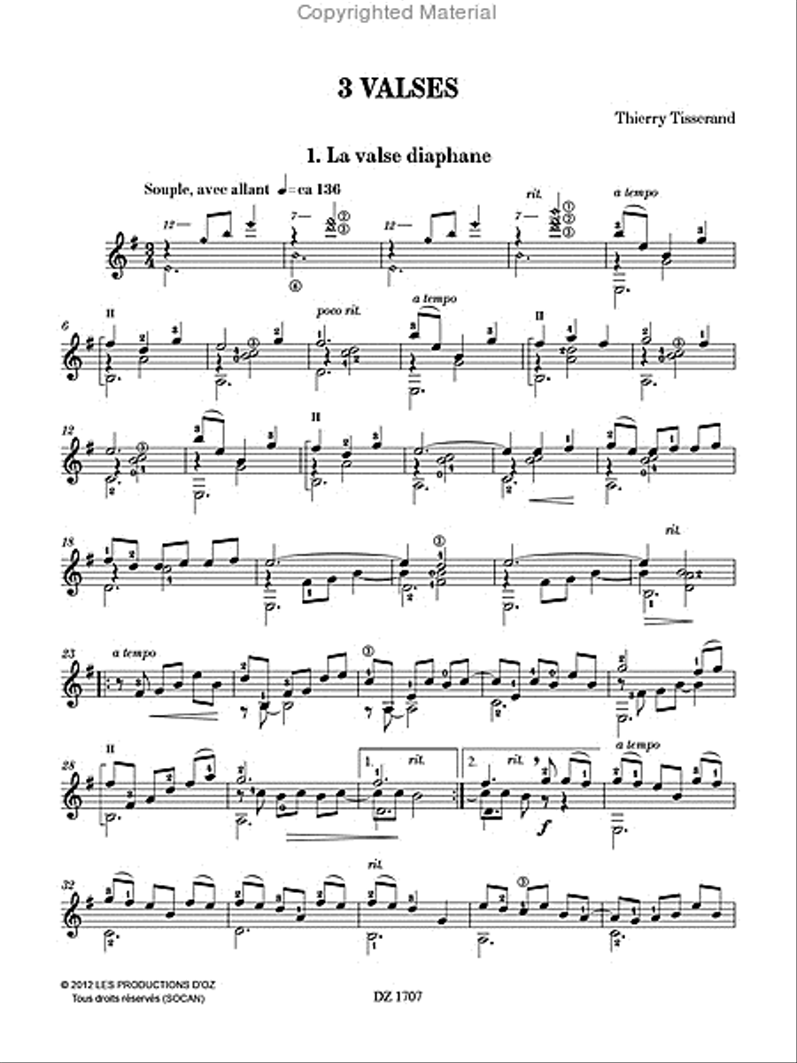 3 valses, vol. 1 Classical Guitar scores gallery preview page 2