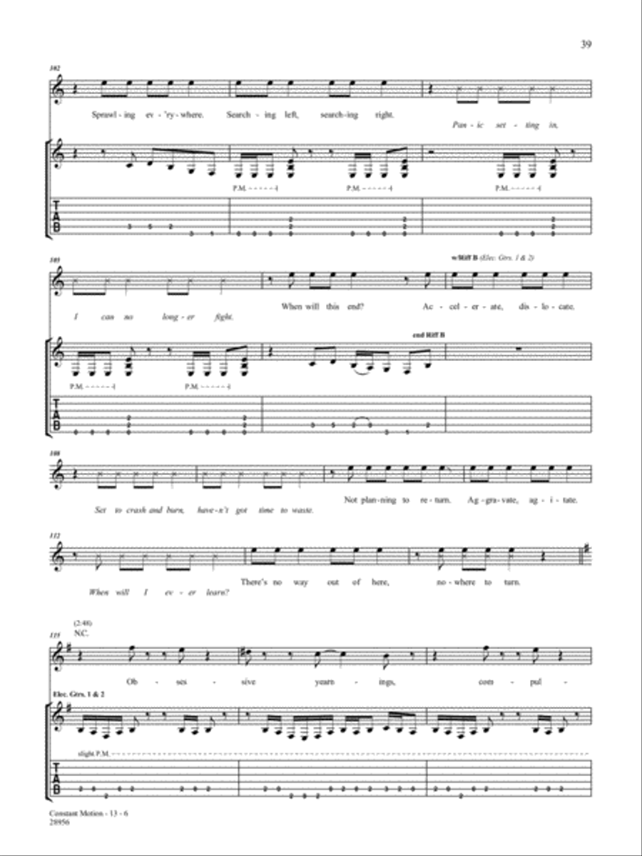 Constant Motion Guitar Tablature scores gallery preview page 6