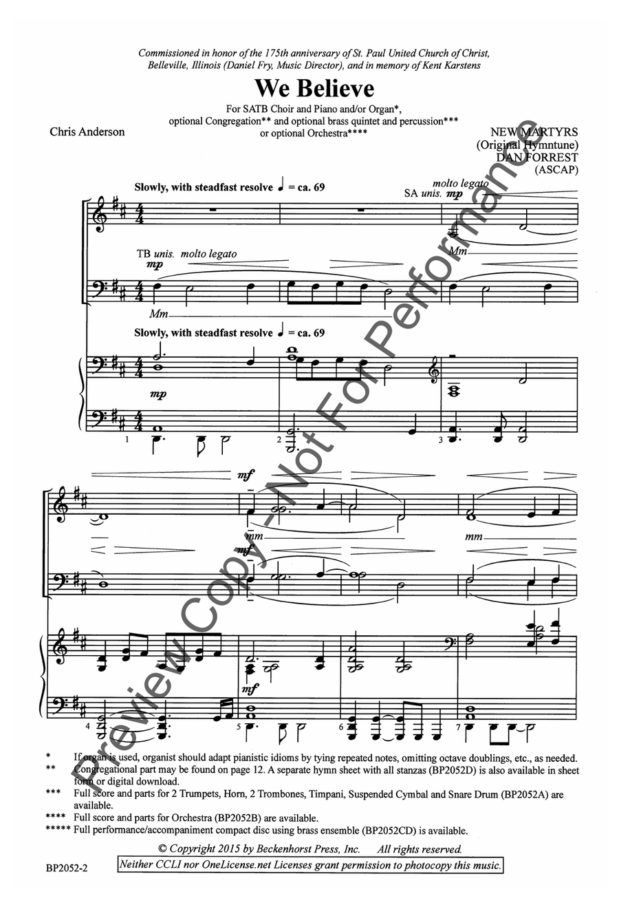 We Believe We Believe 4-Part scores gallery preview page 3