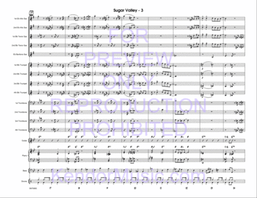 Sugar Valley (Full Score) Jazz Ensemble scores gallery preview page 4