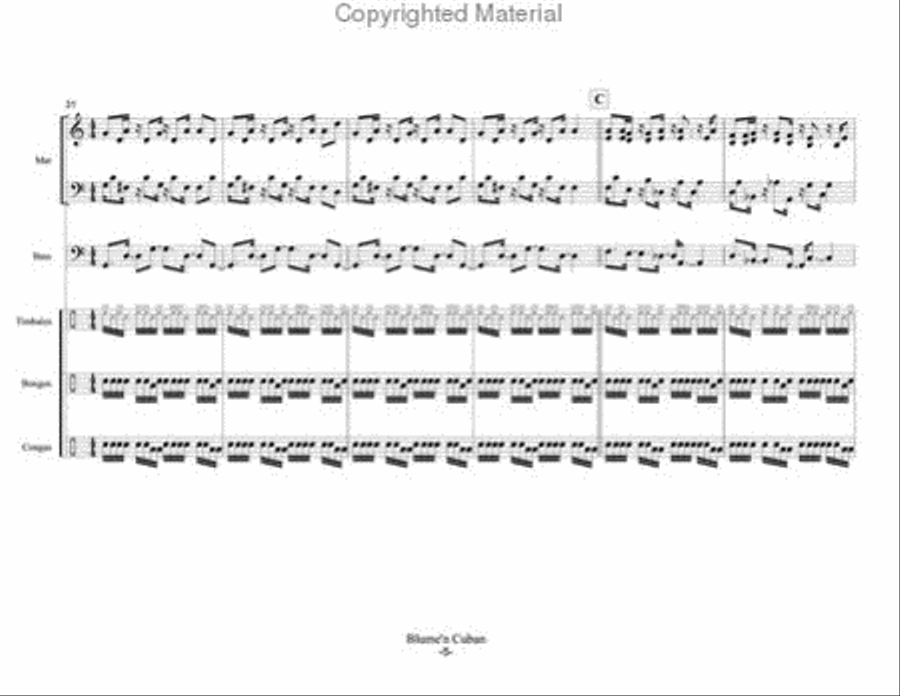 Blume'n Cuban Blume'n Cuban Percussion Ensemble scores gallery preview page 6