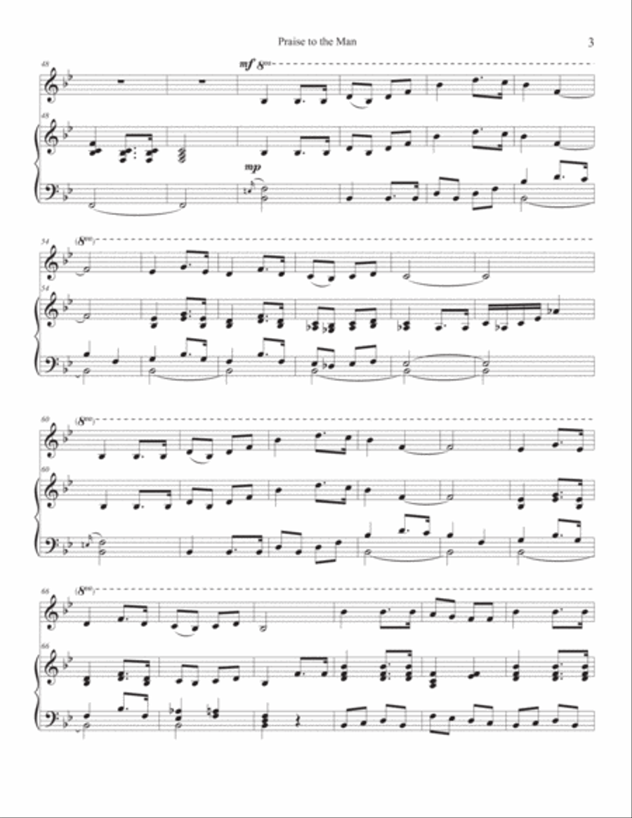 Praise to the Man - Easy Piano Duet Easy Piano scores gallery preview page 3