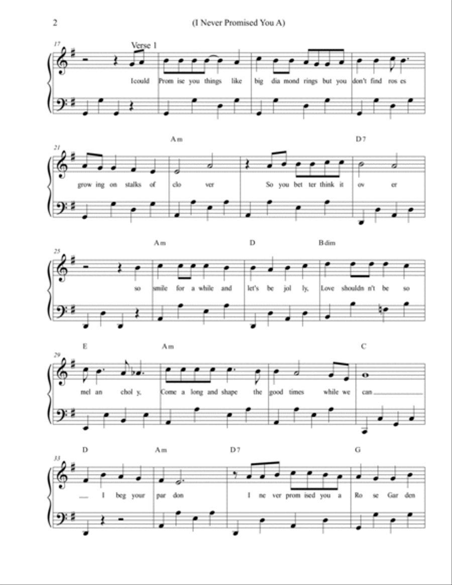(i Never Promised You A) Rose Garden Piano, Vocal, Guitar scores gallery preview page 2
