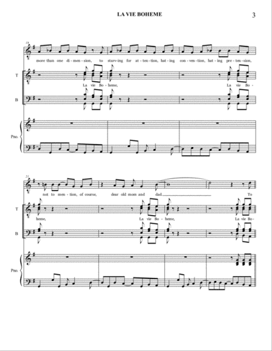 La Vie Boheme La Vie Boheme TTBB scores gallery preview page 3