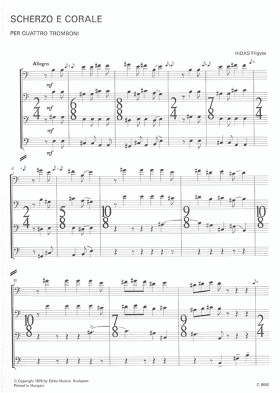 Scherzo e corale per quattro tromboni Trombone Quartet scores gallery preview page 2