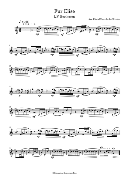 For Elise (Beethoven) - Easy Arrangement image number null