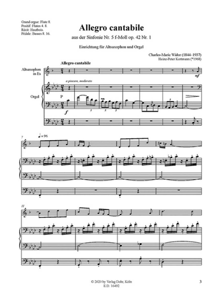 Allegro cantabile f-Moll (für Alt-Saxophon und Orgel) (aus der Orgel-Sinfonie Nr. 5 op. 42 Nr. 1)