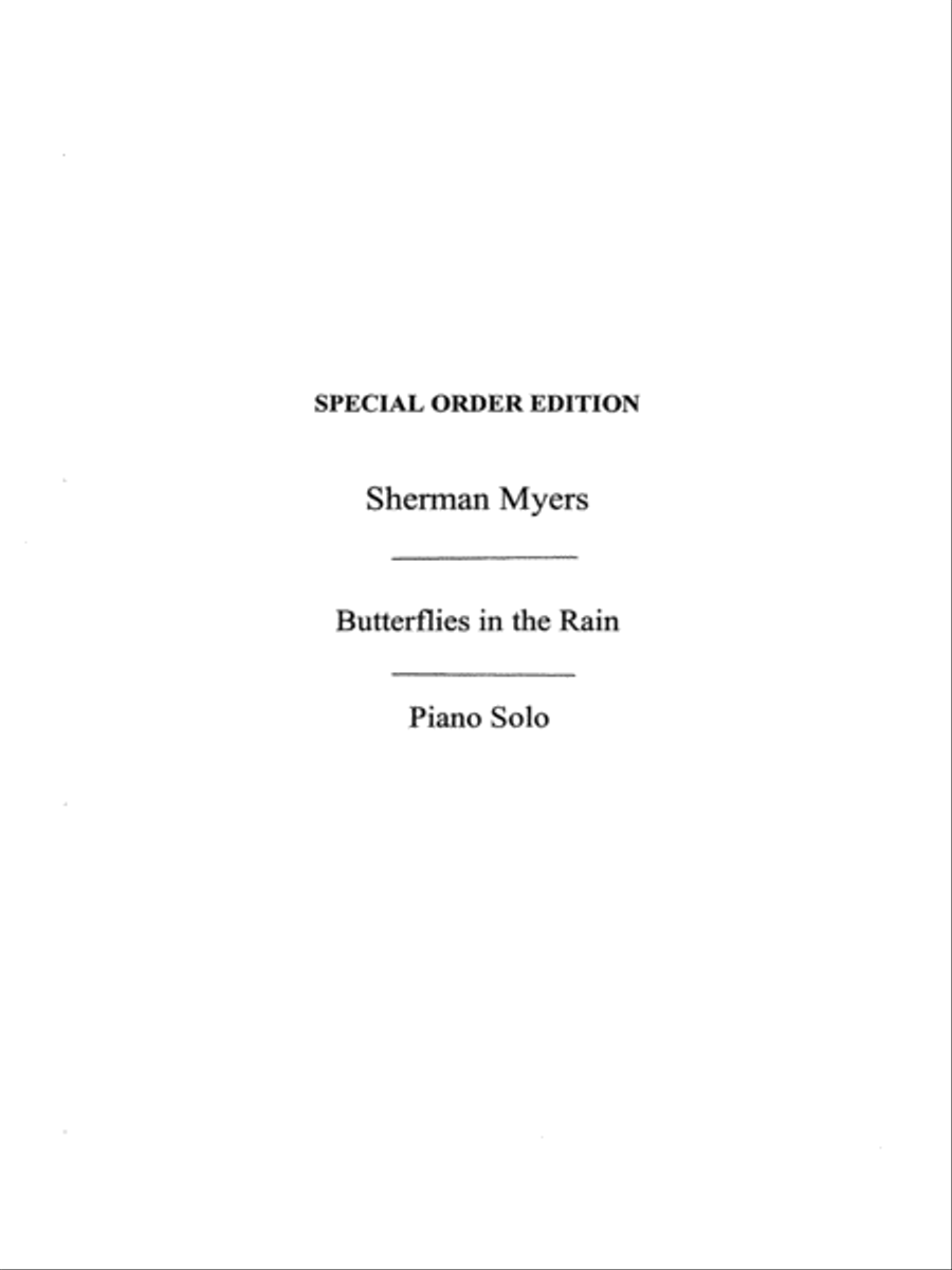 Myers, S Butterflies In The Rain Original Piano Solo scores gallery preview page 1