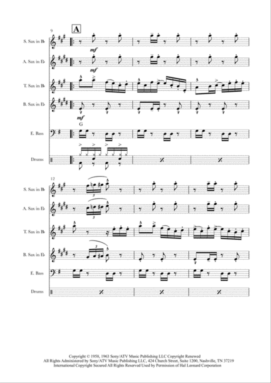 Yakety Sax Saxophone Quartet scores gallery preview page 2