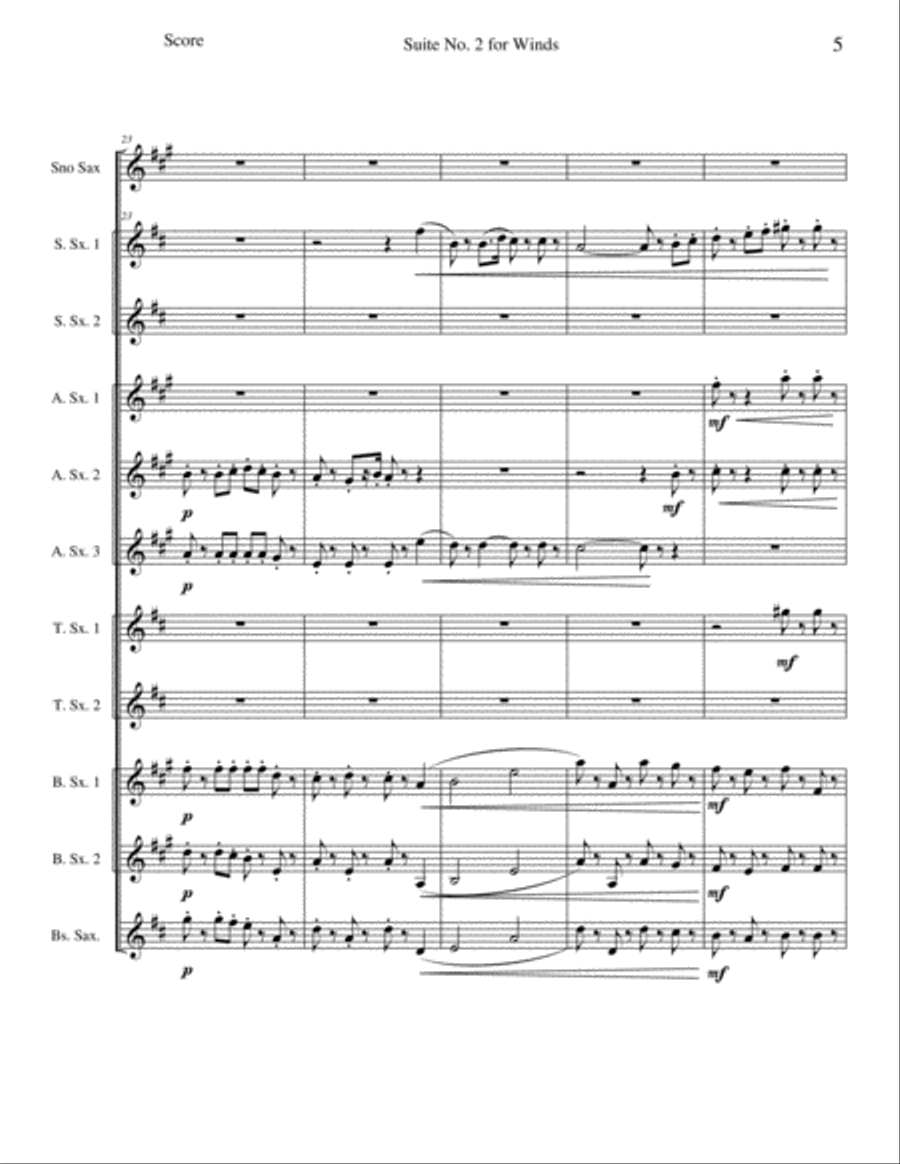 Suite No. 2 for Winds Woodwind Ensemble scores gallery preview page 5