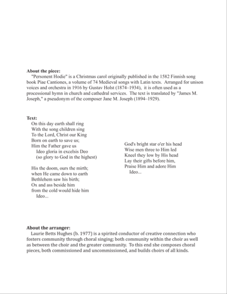 On This Day Earth Shall Ring (Personet Hodie) [Two-Part Men's Choir] 2-Part scores gallery preview page 2