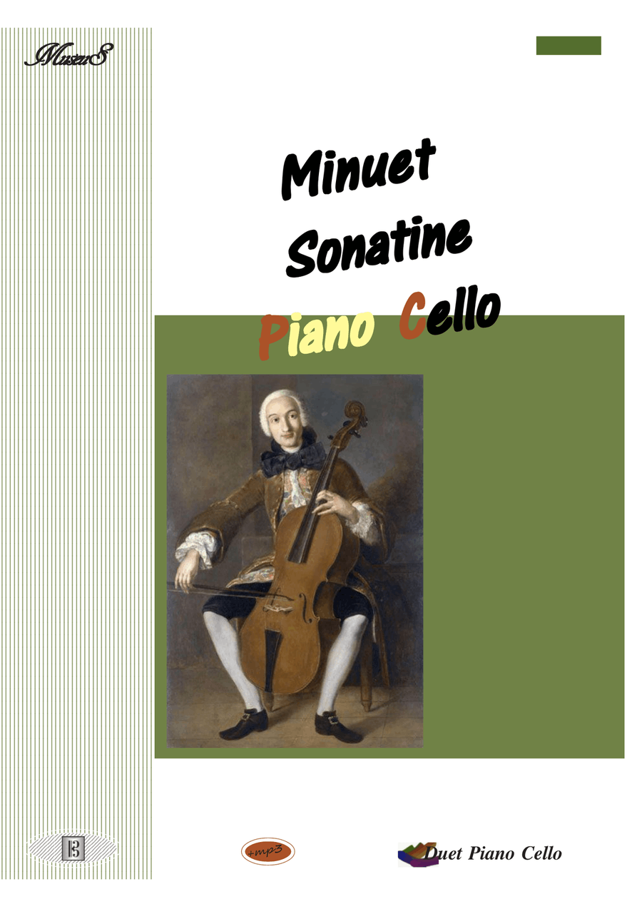 A minuet sonatine for Cello and Piano duet pdf mp3 Piano Accompaniment scores gallery preview page 1
