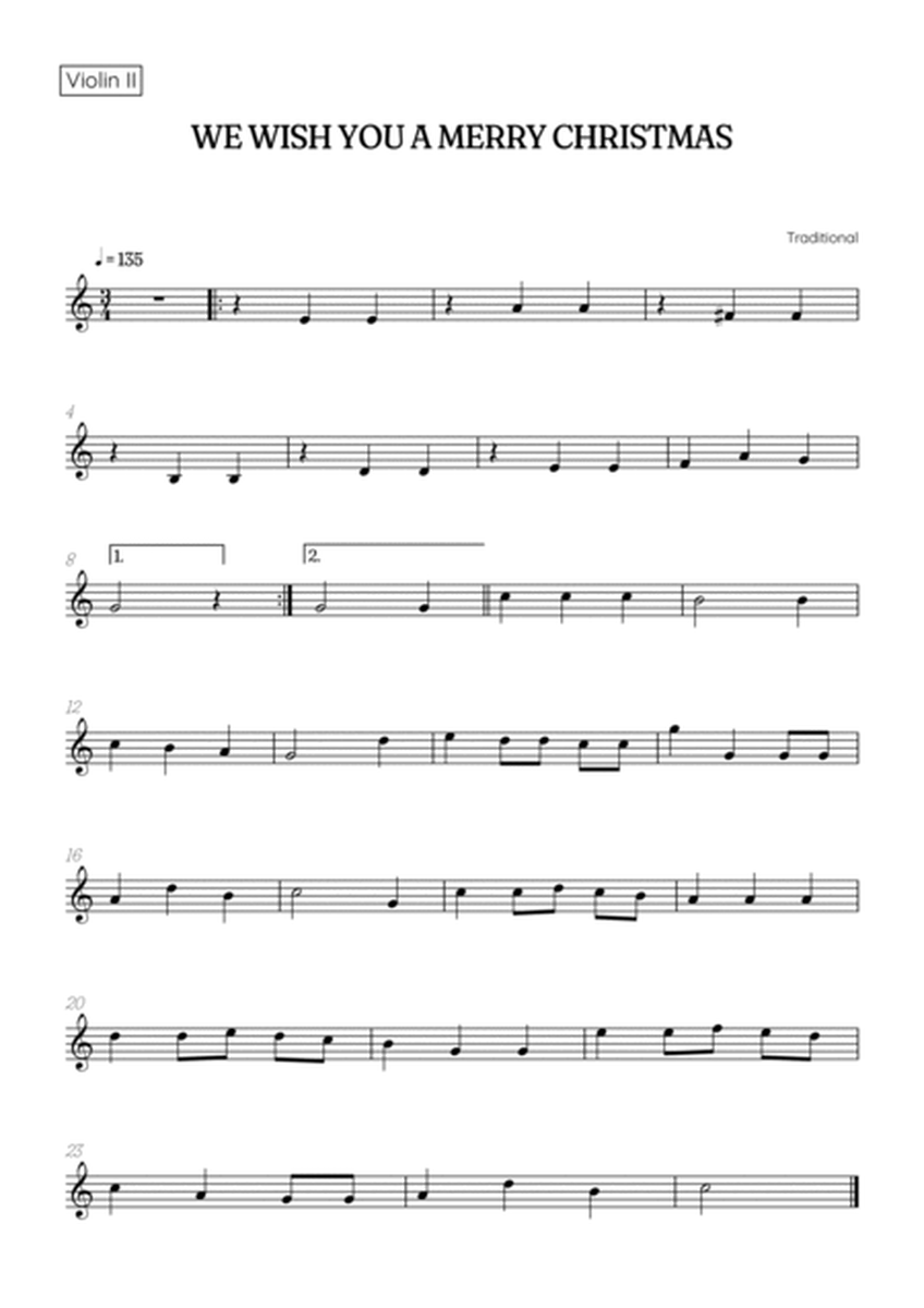 We Wish You a Merry Christmas for String Quintet • easy Christmas sheet music w/ chords image number null