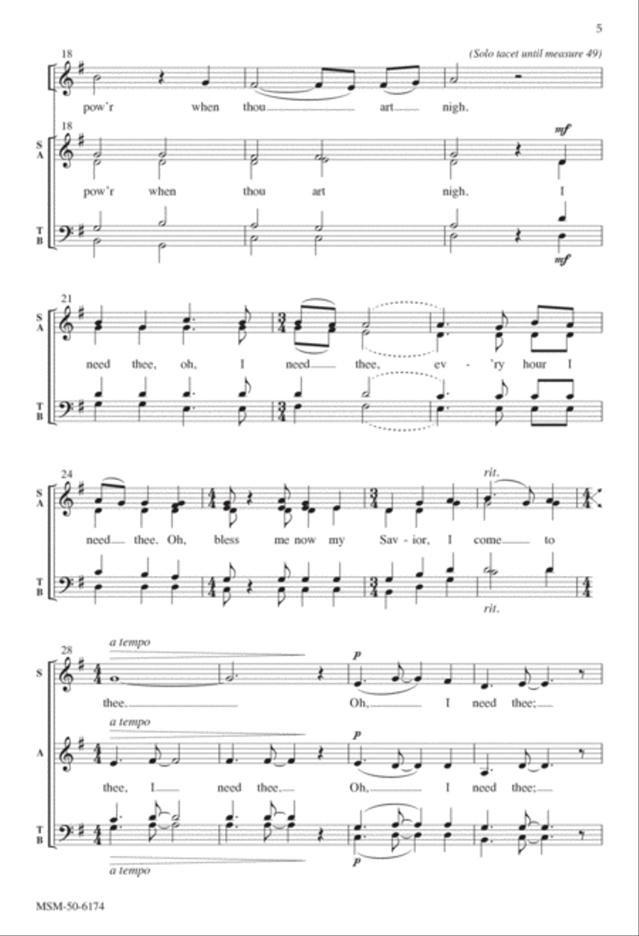 I Need Thee Every Hour Divisi scores gallery preview page 3