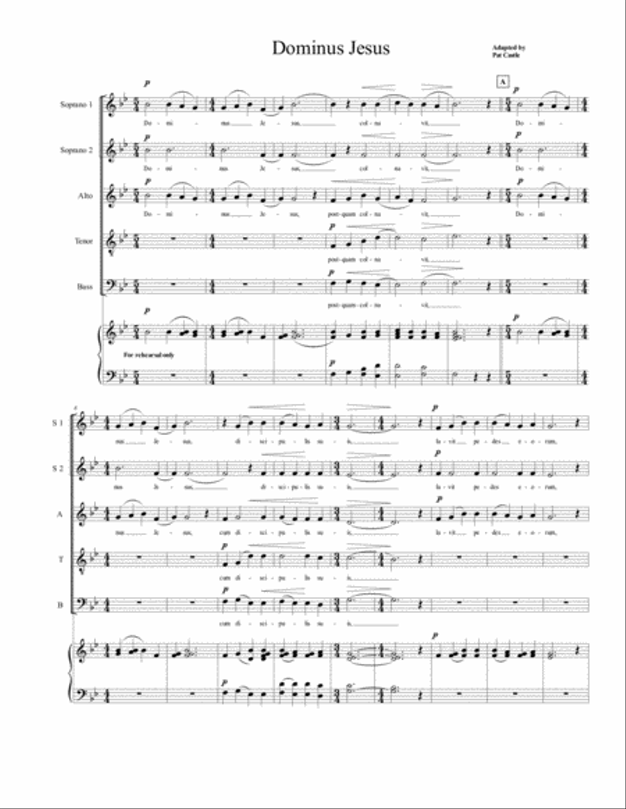 Dominus Jesus 4-Part scores gallery preview page 1