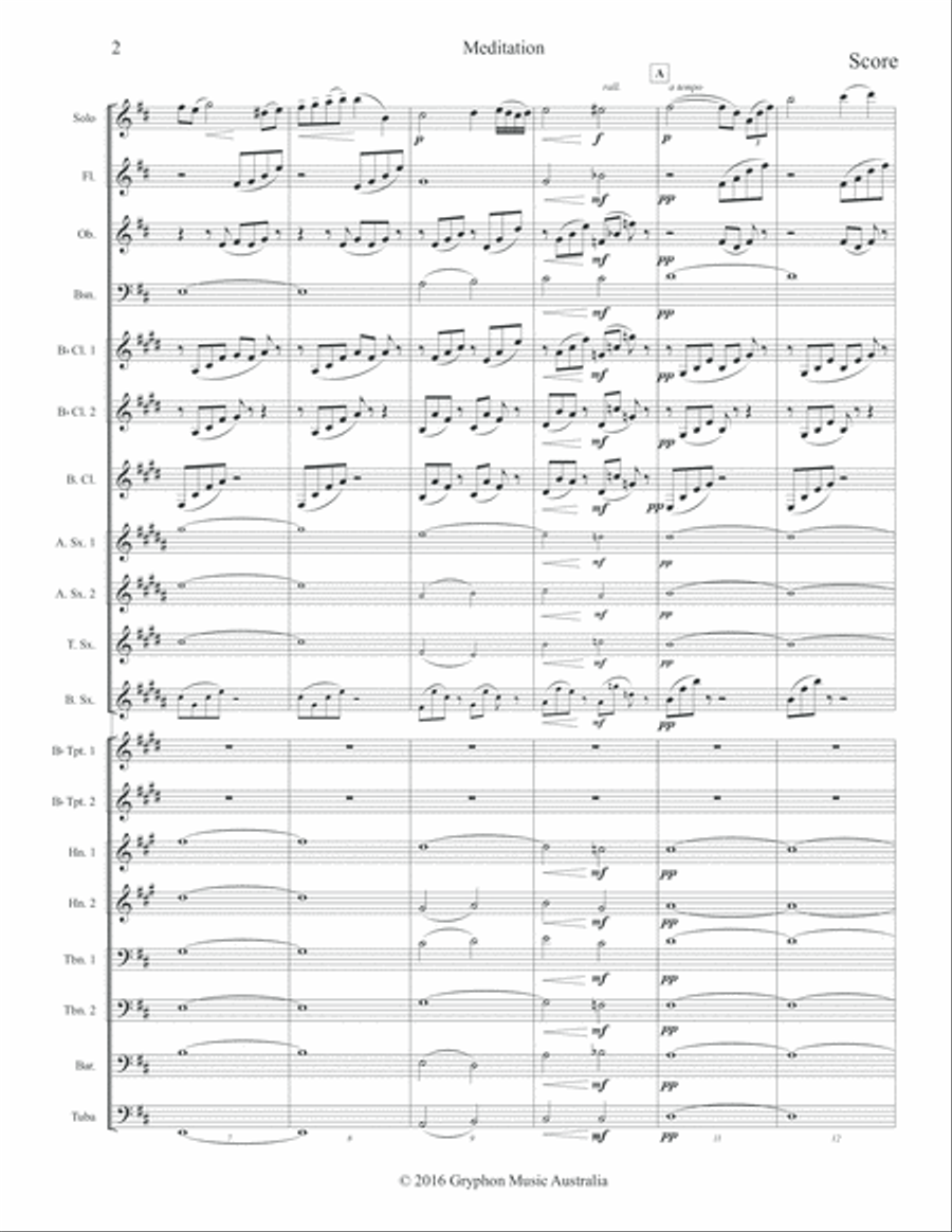 Meditation from Thaïs by Jules Massenet transcribed for Flute or Violin with Concert Band
