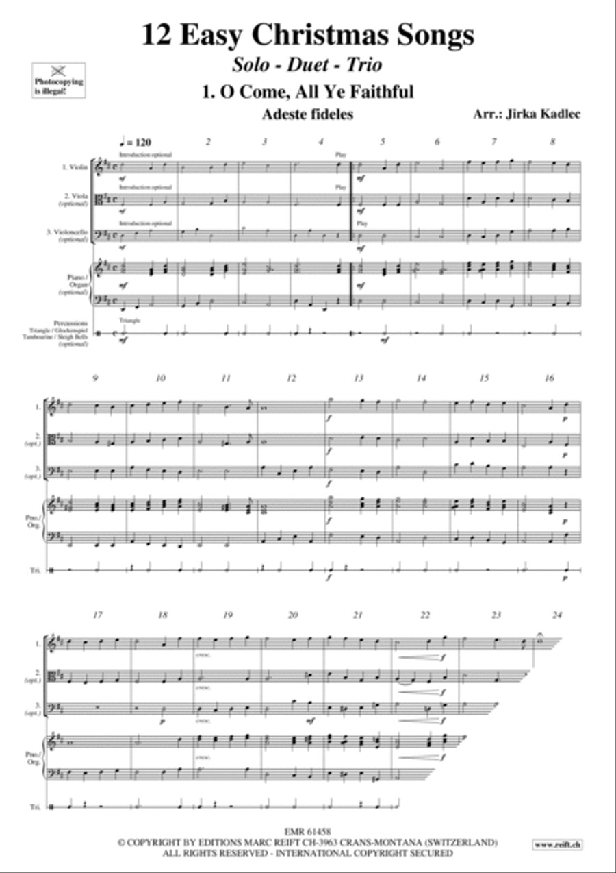 12 Easy Christmas Songs String Duet scores gallery preview page 3