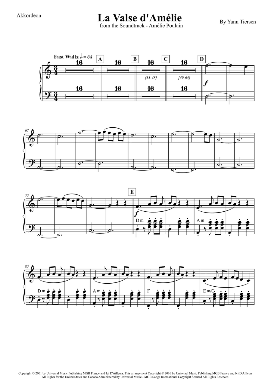 La Valse D'amelie Full Orchestra scores gallery preview page 6