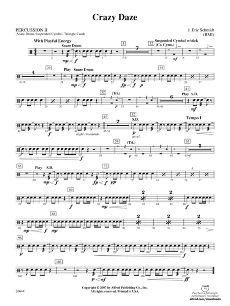 Crazy Daze: 2nd Percussion Full Orchestra scores gallery preview page 1