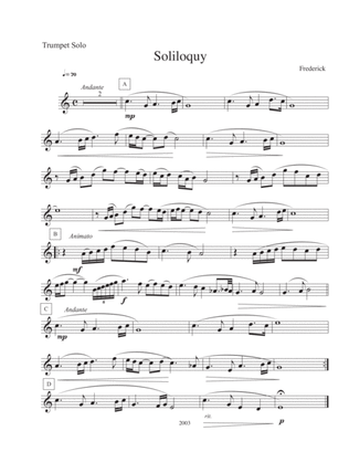 Book cover for Soliloquy (Trumpet Solo)