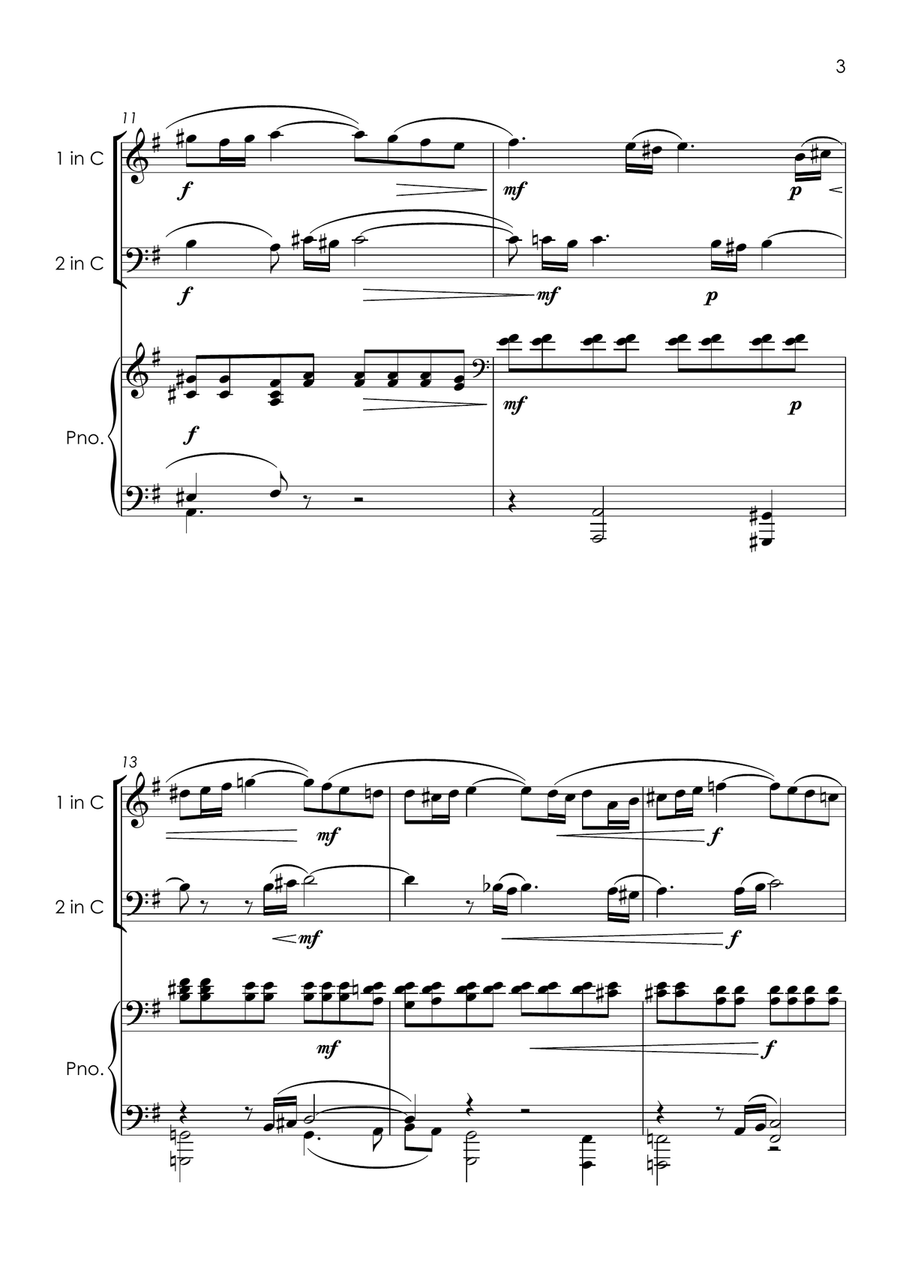 Vocalise (Rachmaninoff) - violin and cello duet and piano with FREE BACKING TRACK Piano Trio scores gallery preview page 5