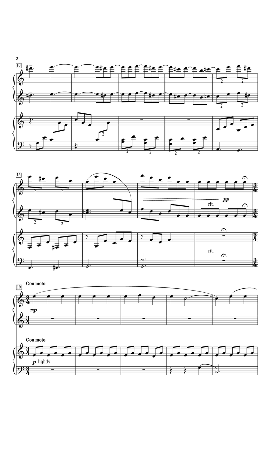 Dawn (from Pride And Prejudice) 1 Piano, 4-Hands scores gallery preview page 2