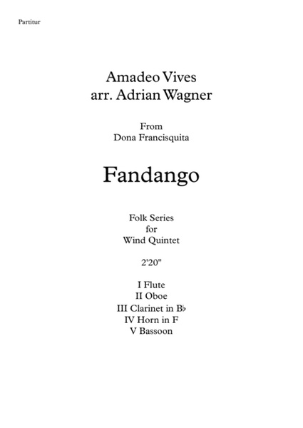"Fandango" (Amadeo Vives) Wind Quintet arr. Adrian Wagner image number null