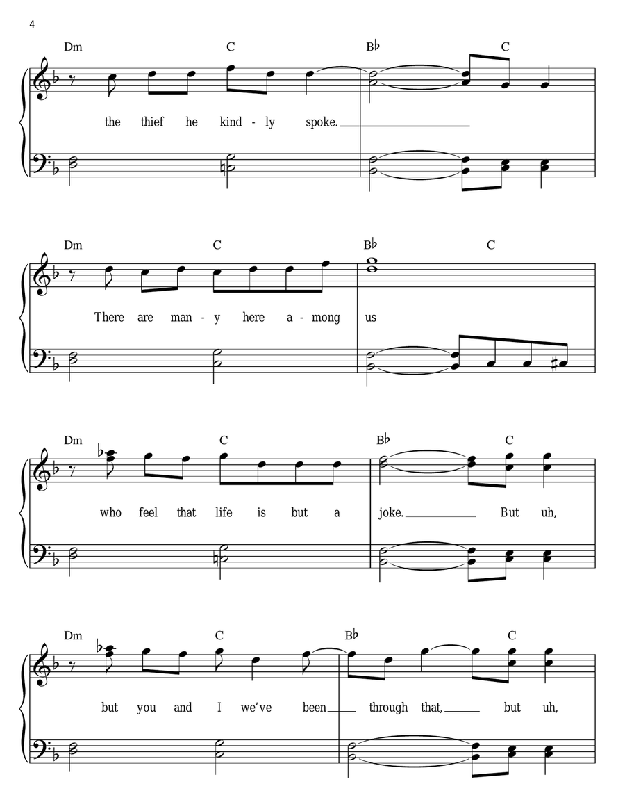 All Along The Watchtower All Along The Watchtower Easy Piano scores gallery preview page 4