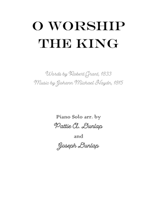 Book cover for O Worship the King, piano solo