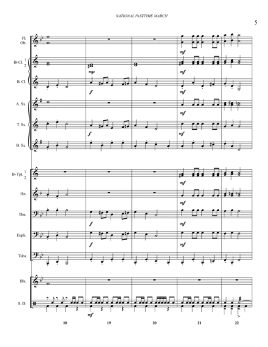 NATIONAL PASTIME MARCH - Concert March Concert Band scores gallery preview page 6