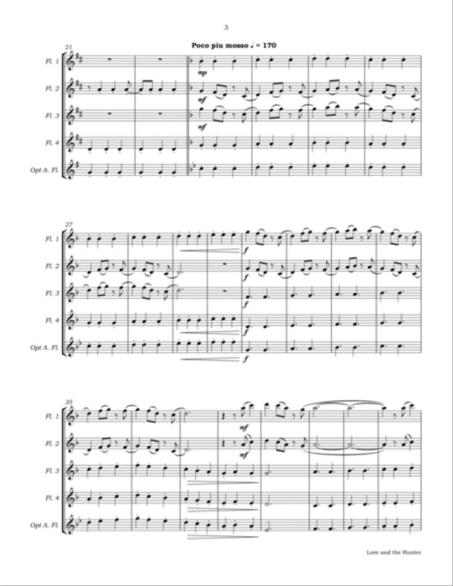 Love And The Hunter Woodwind Ensemble scores gallery preview page 6