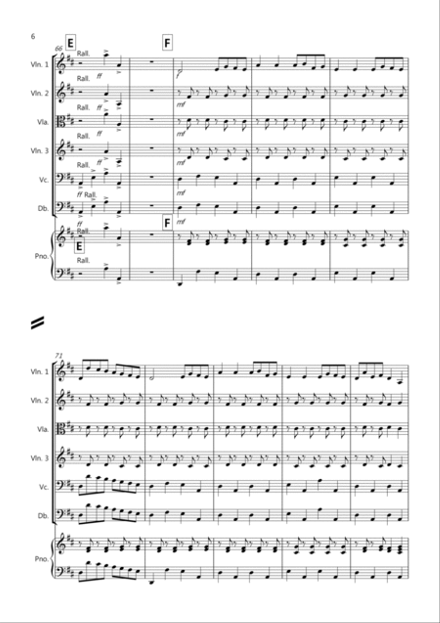 2 Classical Favourites for String Orchestra (volume two) String Quartet scores gallery preview page 6