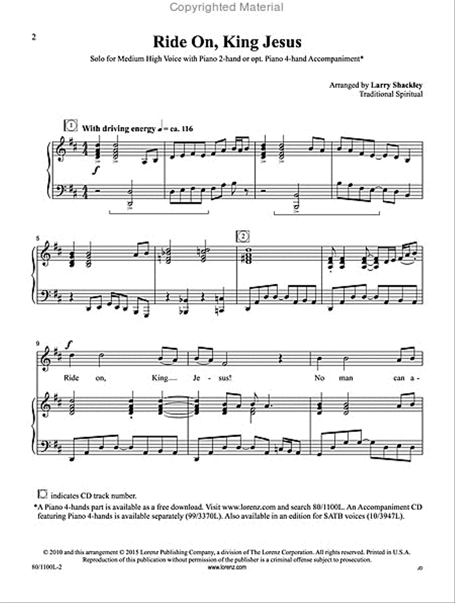 Ride On, King Jesus High Voice scores gallery preview page 2