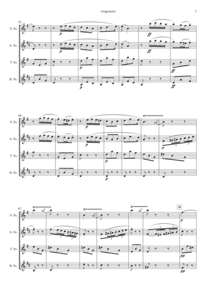 Aragonaise from Carmen for Saxophone Quartet image number null