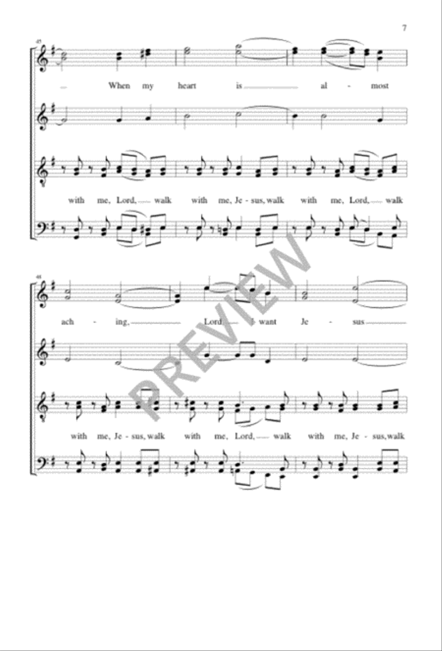 I Want Jesus to Walk with Me SSAATTBB scores gallery preview page 7