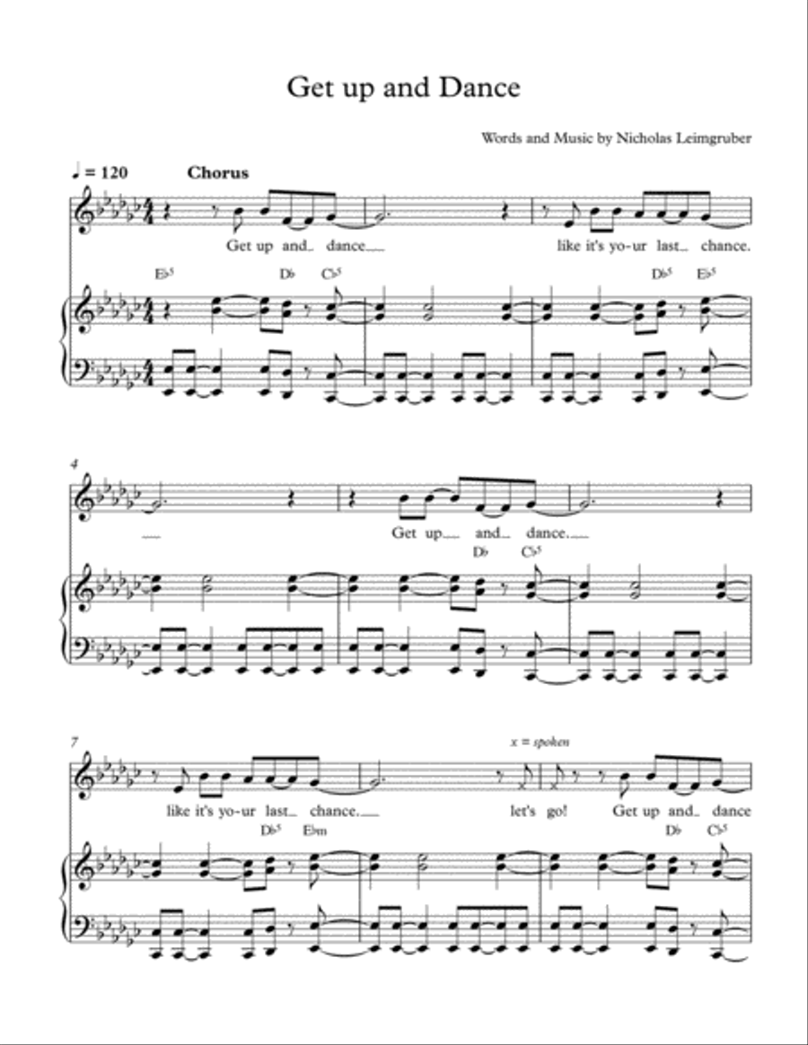 Get Up and Dance Voice scores gallery preview page 1