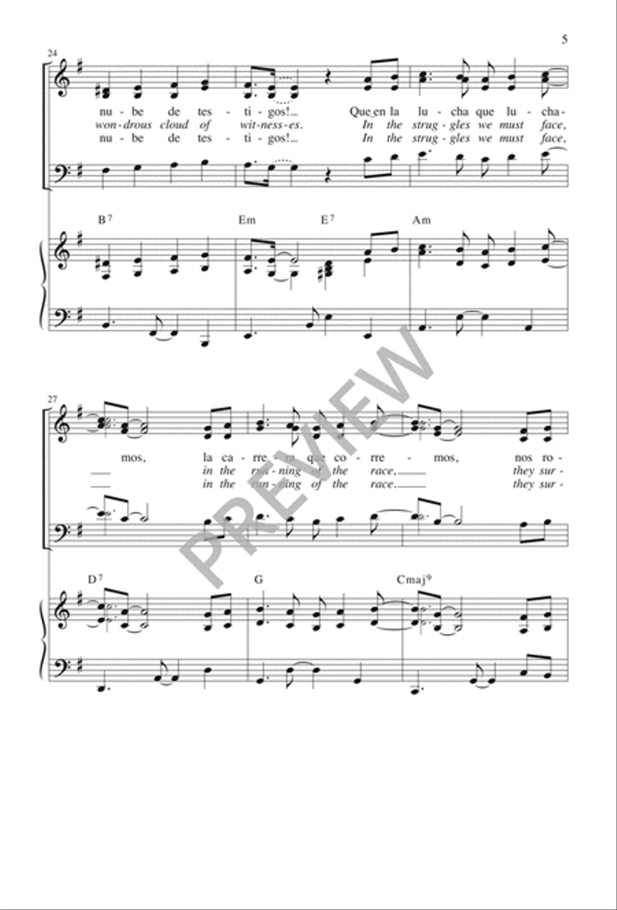 Una Gran Nube de Testigos / A Wondrous Cloud of Witnesses 3-Part scores gallery preview page 6