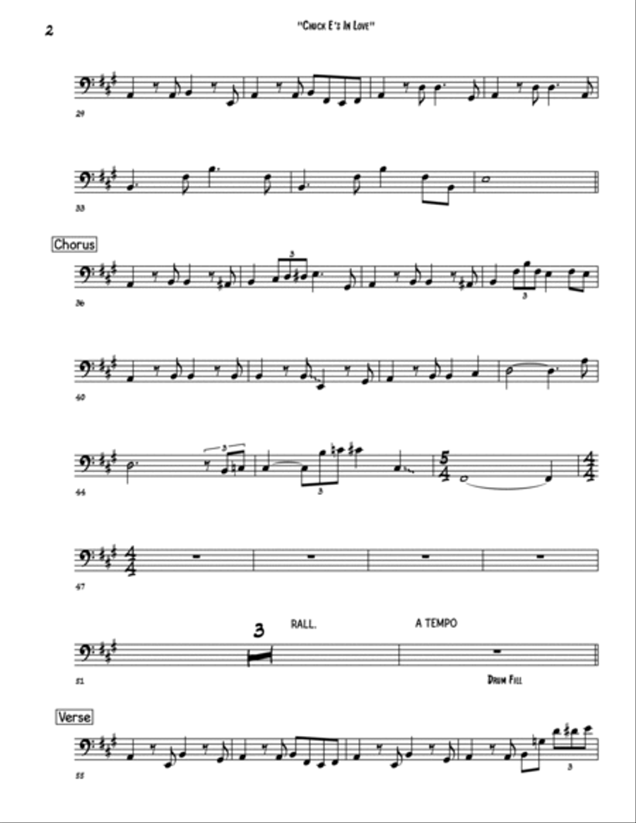 Chuck E's In Love Chuck E's In Love Bass Guitar scores gallery preview page 2